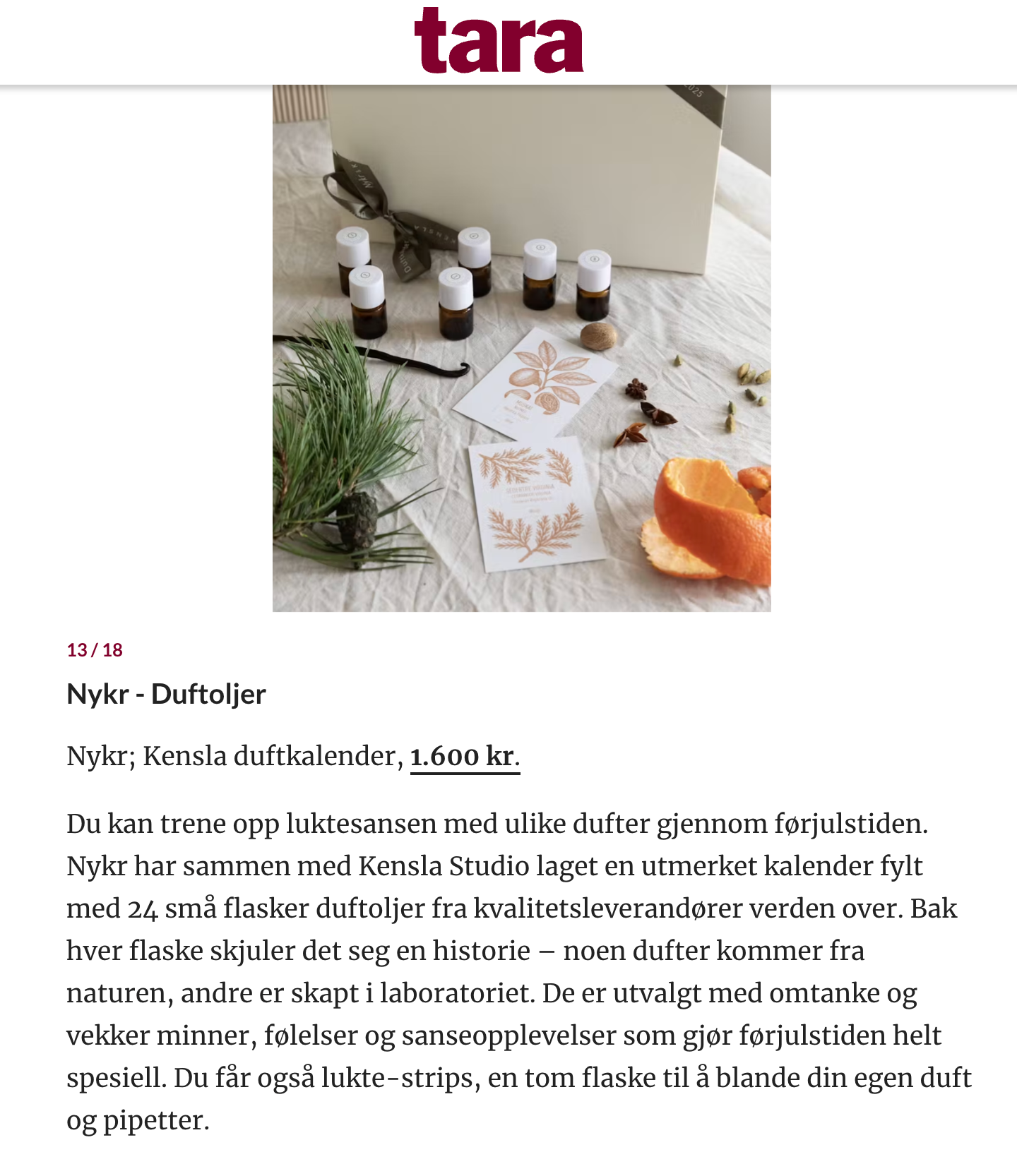 Vår duftkalender i Tara Magasin